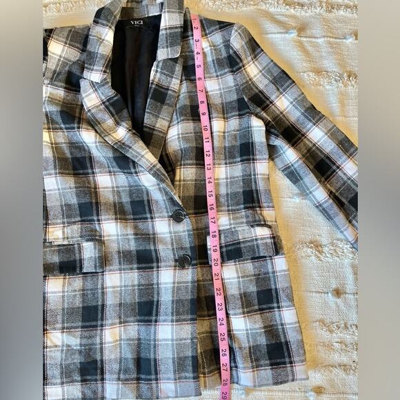 VICI Collection Plaid Peacoat in Black Multi Small - Picture 7 of 8